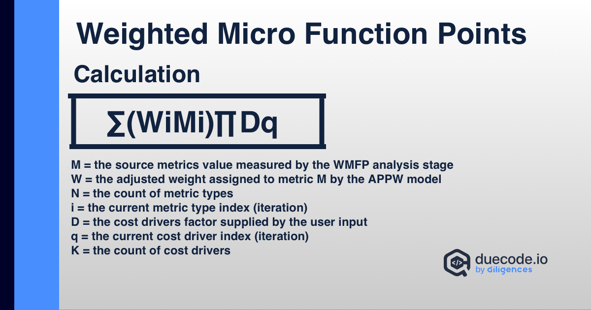 Weighted micro function points method